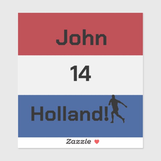 Personalized Holland Flag Soccer Pride Sticker (Sheet)