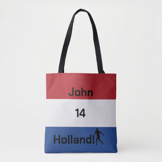 Personalized Holland Flag Soccer Pride Tote Bag (Front)