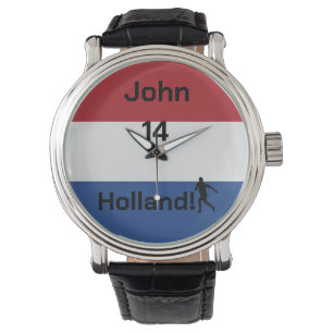 Personalized Holland Flag Soccer Pride   Watch