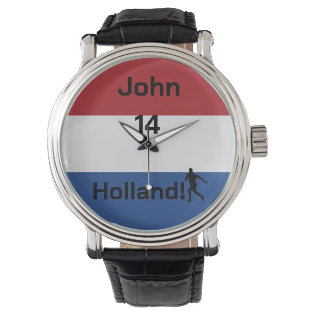 Personalized Holland Flag Soccer Pride   Watch (Front)