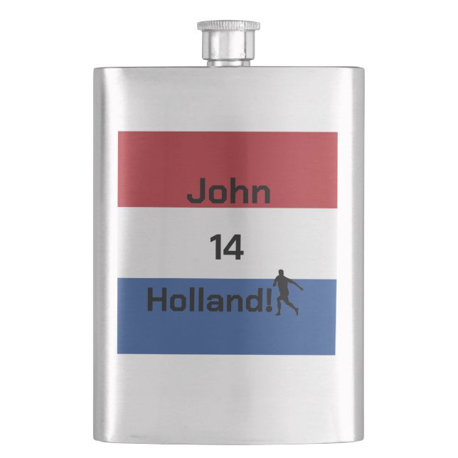 Personalized Holland Flag Soccer Spirit Flask (Front)