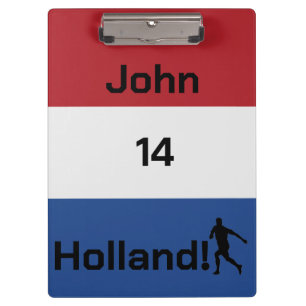 Personalized Holland Flag Soccer Stationery Clipboard
