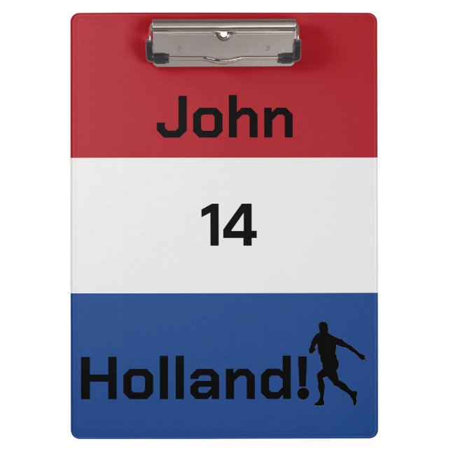 Personalized Holland Flag Soccer Stationery Clipboard (Front)