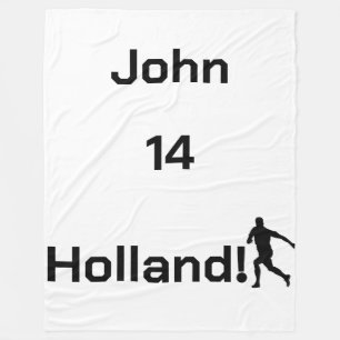 Personalized Holland Soccer Athletic Spirit Fleece Blanket