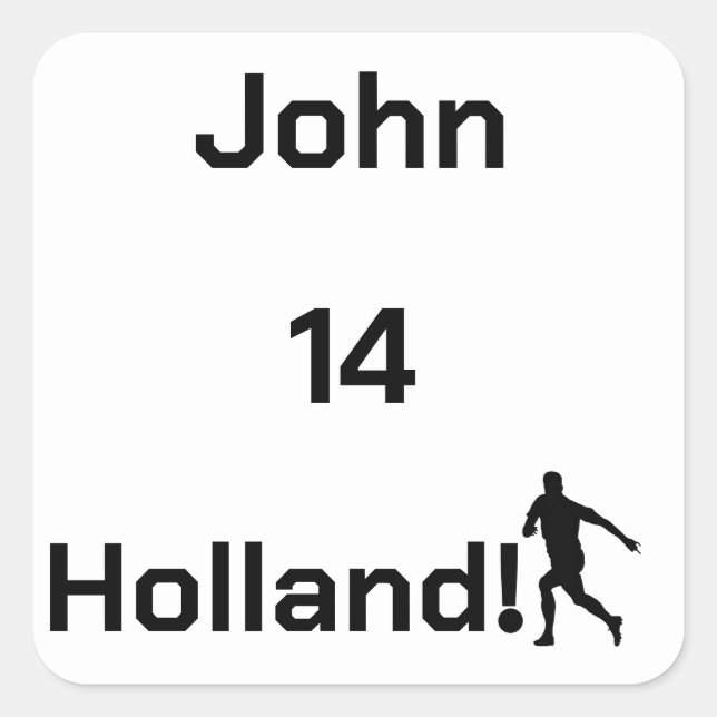 Personalized Holland Soccer Athletic Spirit   Square Sticker (Front)