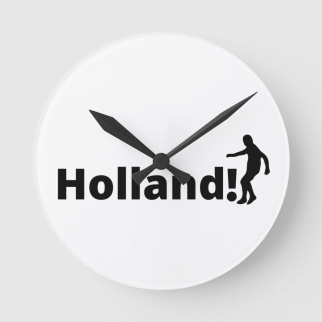 Personalized Holland Soccer Athletic Style Round Clock (Front)