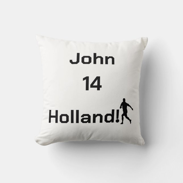 Personalized Holland Soccer Fan Home Decor Throw Pillow (Front)