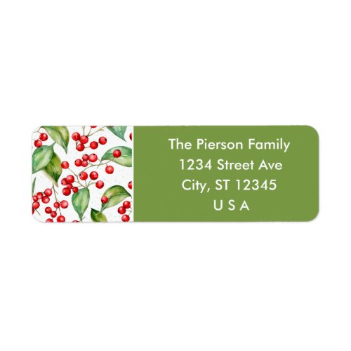 Personalized Holly Christmas Return Address Labels