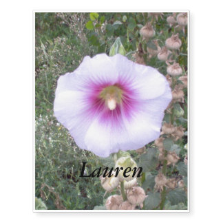 Personalized Hollyhock Temporary Tattoos