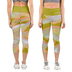 Personalized Holographic Camouflage Capri Leggings