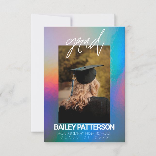 Personalized Holographic Graduation Announcement (Front)