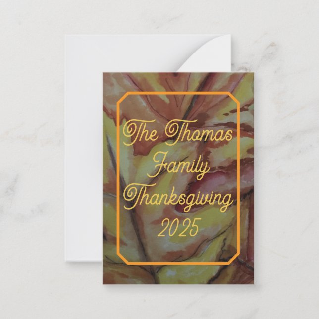 Personalized Holy Card Thanksgiving – “Bless Us”  (Front)