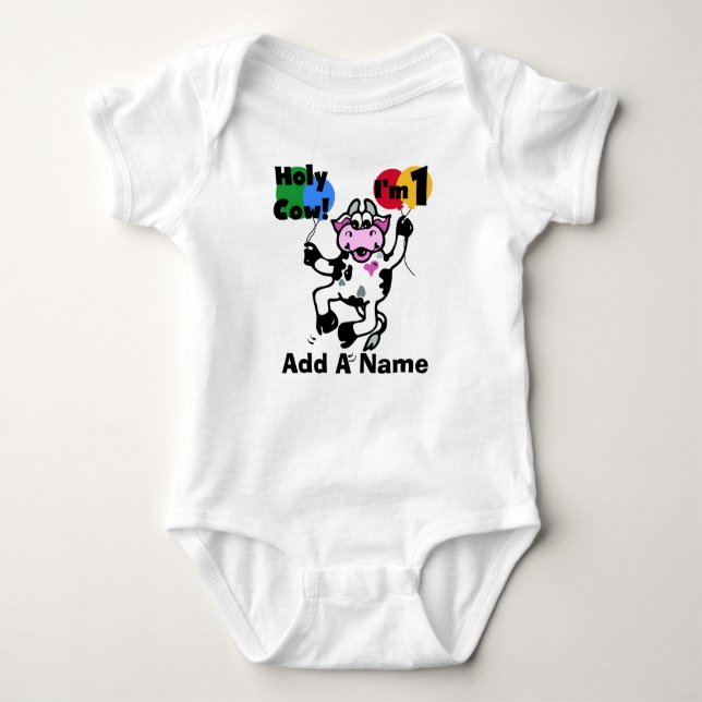 Personalized Holy Cow 1st Birthday Tshirt (Front)
