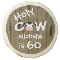 Personalized Holy Cow 60th Birthday Cookie Favors