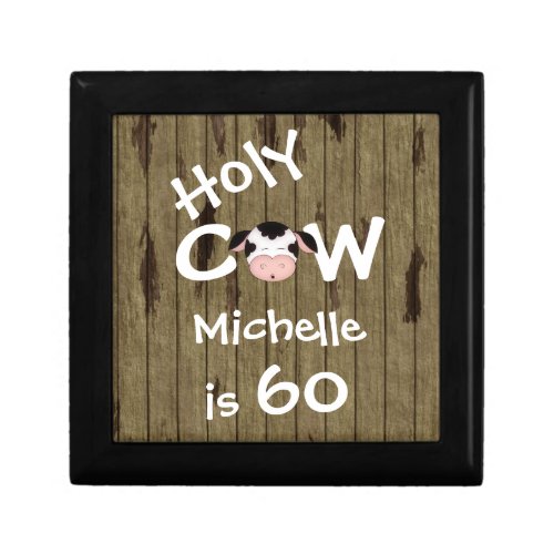 Personalized Holy Cow 60th Birthday Jewelry Box