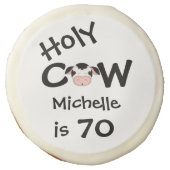 Personalized Holy Cow 70th Birthday Cookie Favors (Front)