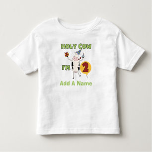Personalized Holy Cow I'm 2 Birthday Tshirt