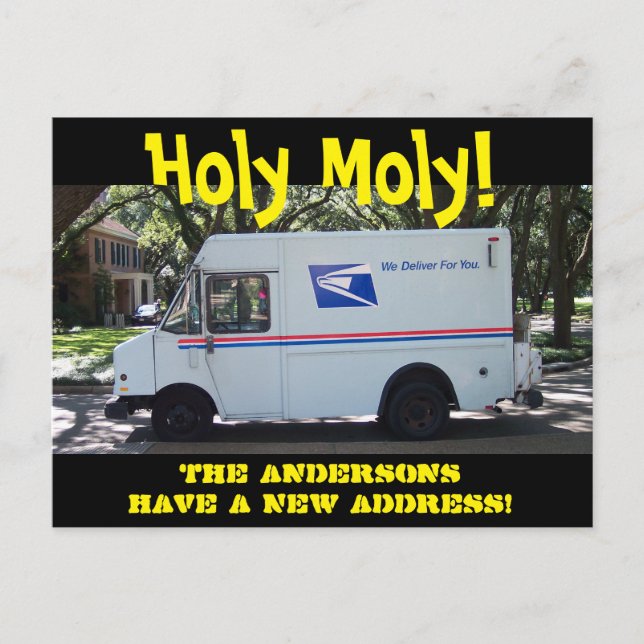 Personalized Holy Moly Change of Address Postcard (Front)