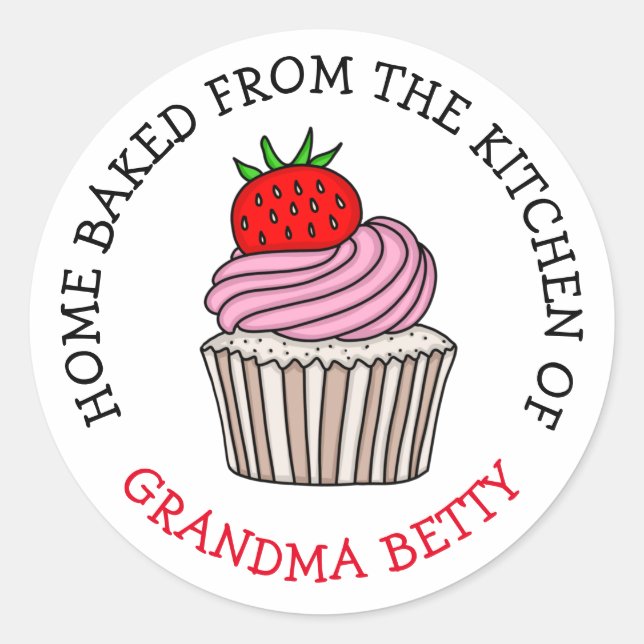 Personalized Home Baked by  Classic Round Sticker (Front)