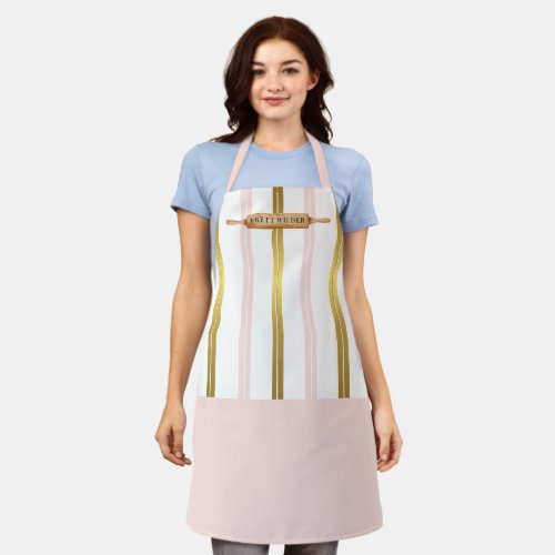 Personalized Home Bakers Rolling Pin Stripes Apron