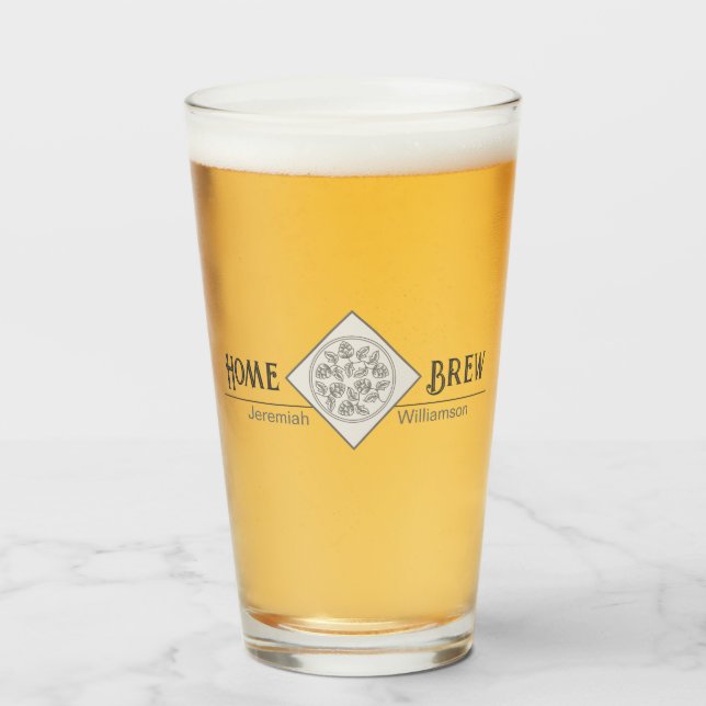 Personalized Home Brew Pub Beer Glass (Front Filled)