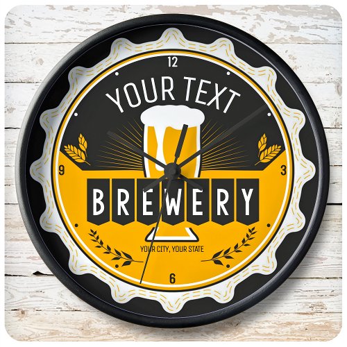 Personalized Home Brewery Craft Beer Bar Large Clock
