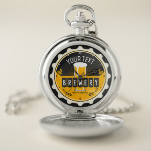 Personalized Home Brewery Craft Beer Bar Pocket Watch