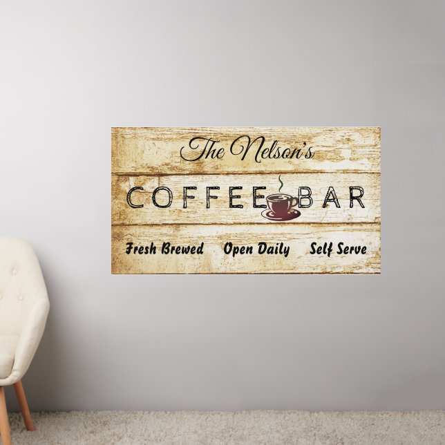 Personalized home coffee bar sign wall decal  (Living Room 2)