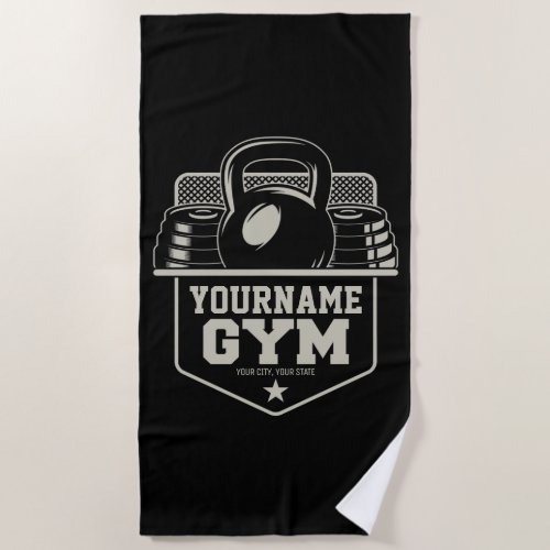 Personalized Home GYM Kettlebell Fitness Trainer  Beach Towel