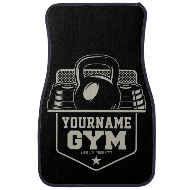 Personalized Home GYM Kettlebell Fitness Trainer Car Floor Mat (Front)