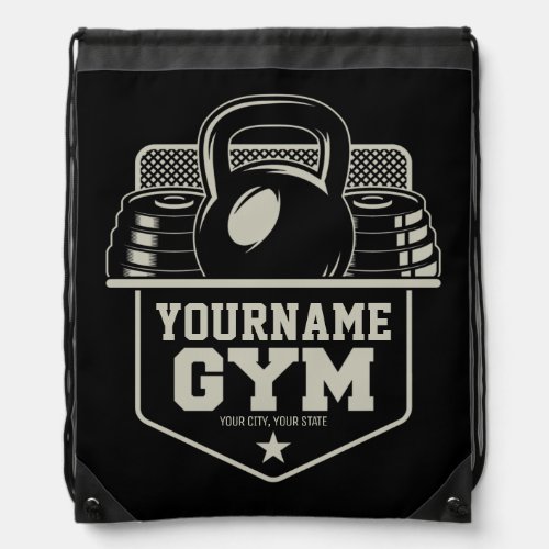 Personalized Home GYM Kettlebell Fitness Trainer  Drawstring Bag