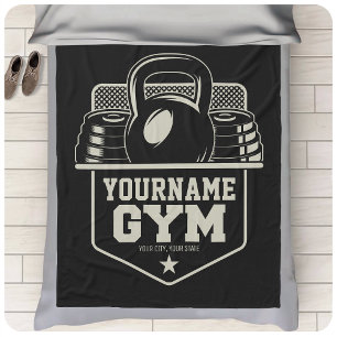 Personalized Home GYM Kettlebell Fitness Trainer Fleece Blanket