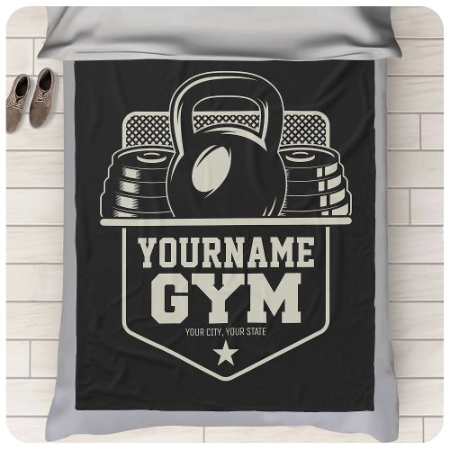 Personalized Home GYM Kettlebell Fitness Trainer  Fleece Blanket