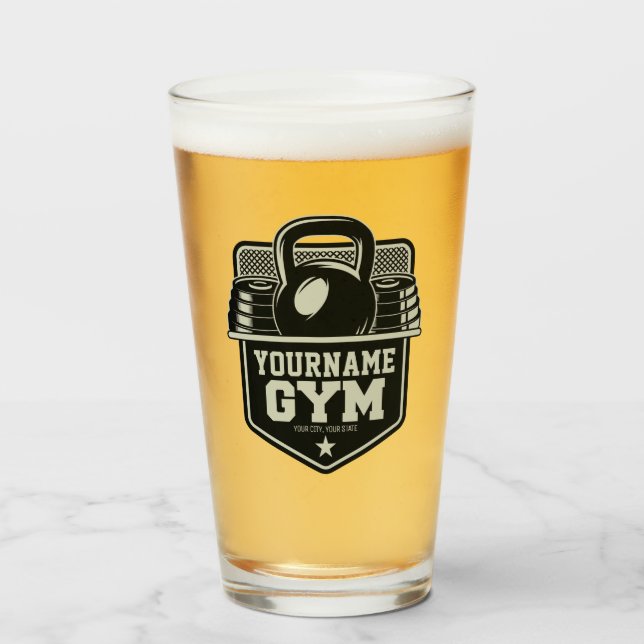 Personalized Home GYM Kettlebell Fitness Trainer  Glass (Front Filled)