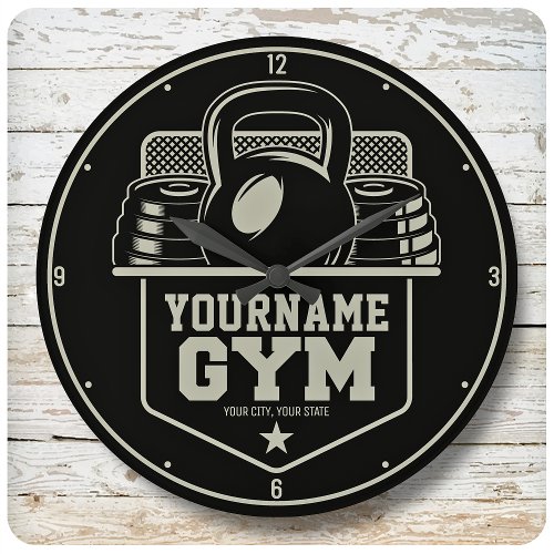 Personalized Home GYM Kettlebell Fitness Trainer Large Clock
