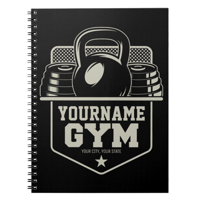 Personalized Home GYM Kettlebell Fitness Trainer  Notebook (Front)