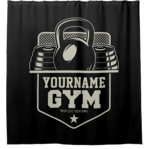 Personalized Home GYM Kettlebell Fitness Trainer Shower Curtain