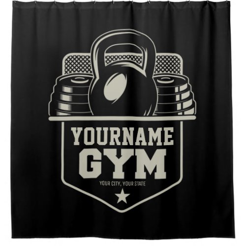 Personalized Home GYM Kettlebell Fitness Trainer  Shower Curtain