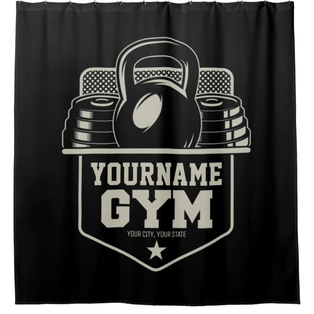 Personalized Home GYM Kettlebell Fitness Trainer  Shower Curtain (Front)