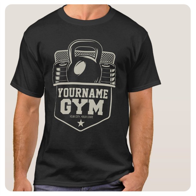 Personalized Home GYM Kettlebell Fitness Trainer  T-Shirt (Creator Uploaded)
