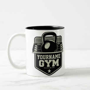 Personalized Home GYM Kettlebell Fitness Trainer Two-Tone Coffee Mug