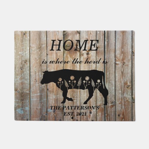 Personalized Home Is Where The Herd Is Doormat