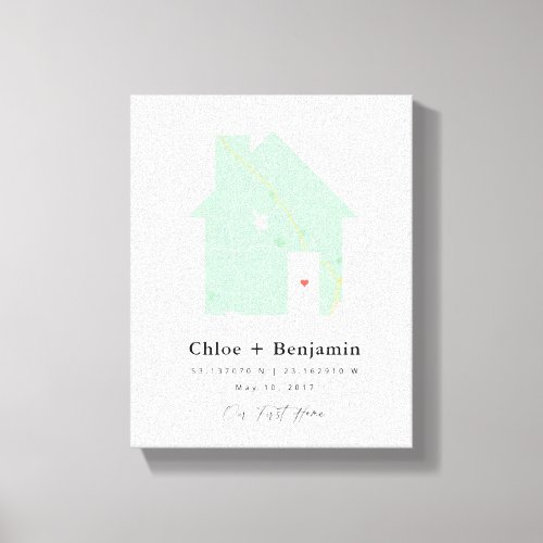 Personalized Home Map Our First Home Gift Canvas Print