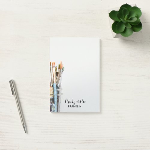 Personalized Home Office Paint Brushes Post_it Notes