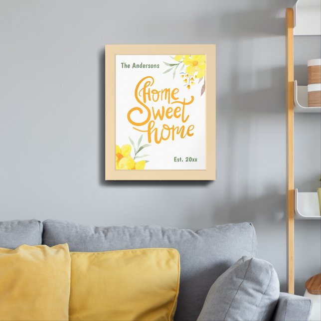 Personalized Home Sweet Home Beautiful Whimsical Framed Art (Living Room 3)