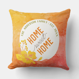 Personalized Home Sweet Home - Custom Family Name Throw Pillow