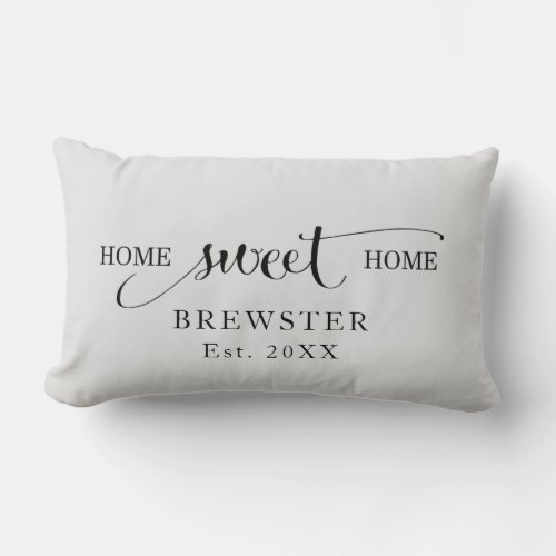 Personalized Home Sweet Home Family Name Lumbar Pillow