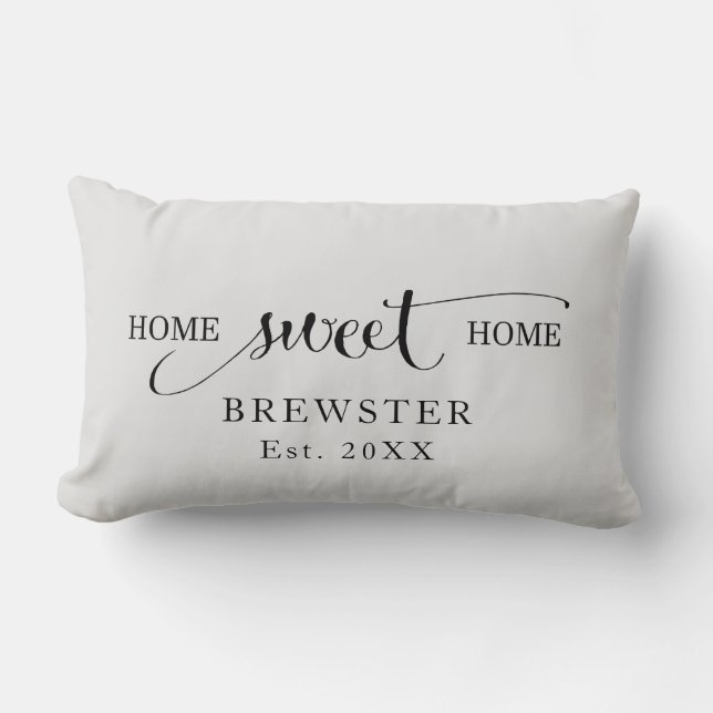 Personalized Home Sweet Home Family Name Lumbar Pillow (Front)