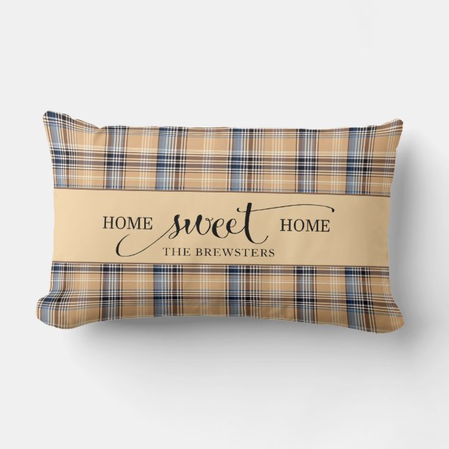 Personalized Home Sweet Home Family Name Lumbar Pillow (Front)