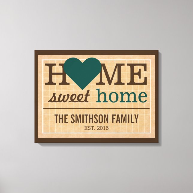 Personalized Home Sweet Home Family Welcome Sign (Front)